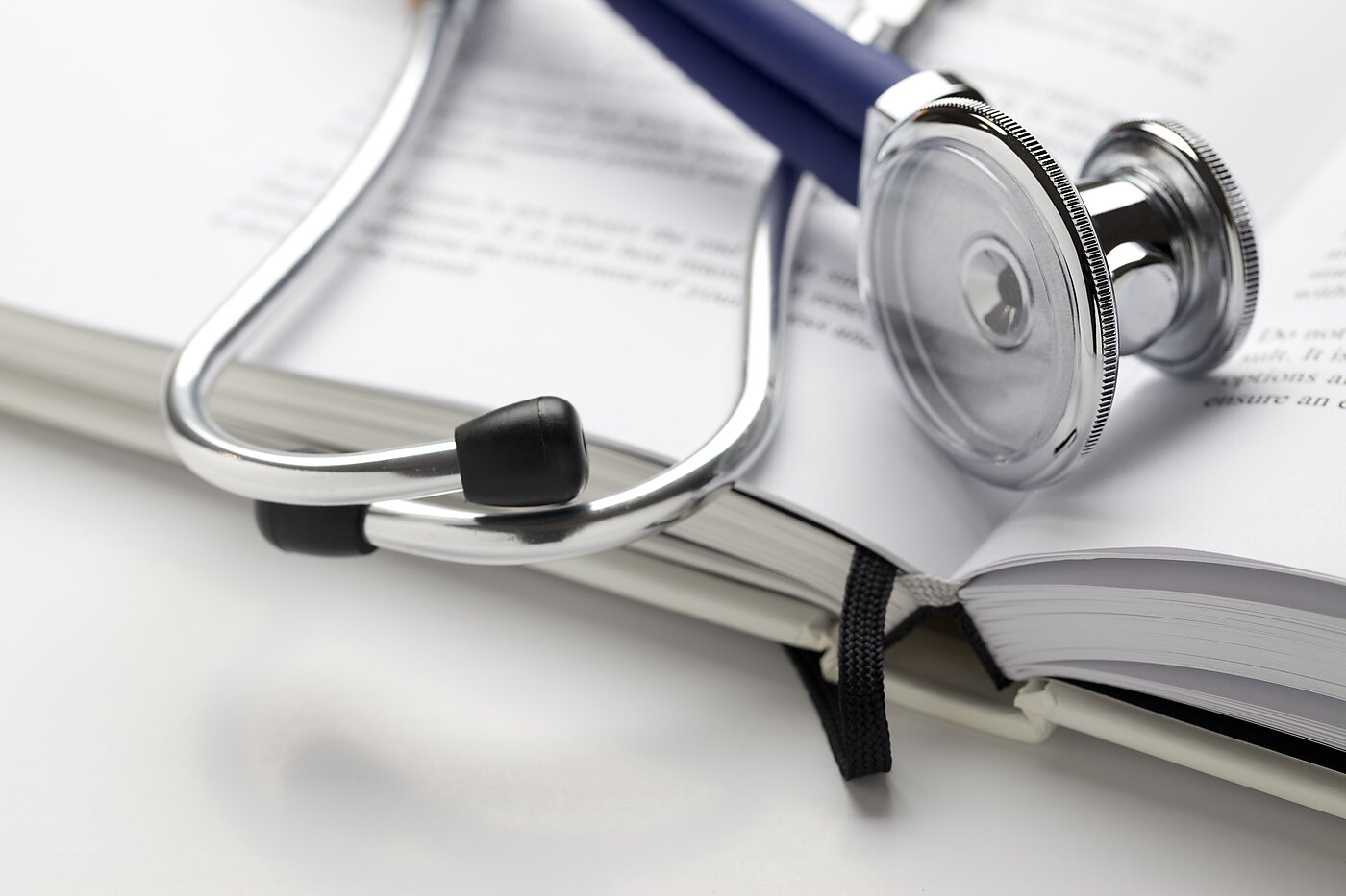 Stethoscope on book